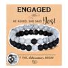 Explosiones Pino Blanco Cuentas Escarchadas Pulsera traje Cuentas Blancas y Negras Pulsera de Pareja Par de Amor Cuentas de Acero Inoxidable