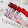 Cinta de poliéster con puntos, cinta de lunares brillantes de una sola cara, accesorios para el cabello DIY para niños, material para moños, caja de regalo, bolsa para envolver ramos