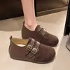 Moda Outono 2026 Leves Bico Redondo Planos Baixo Corte Sapatos Únicos para Mulheres Versáteis com Saias Solado Macio Sapatos Birkenstock