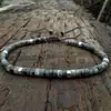 Venta caliente transfronteriza piedra natural 4*2 espaciador piedra de color oro plata negro piedra de vesícula accesorios pulsera ajustable