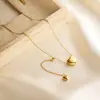 Nuevo collar de acero de titanio bañado en oro de 18k tamaño doble amor extraíble ajustable para mujer cadena para la clavícula versátil no se decolora