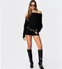 Moda Femenina Transfronteriza Nueva Europea y Americana 2025 Color Sólido Espalda Descubierta Sexy Ajustado Cuello Redondo Bodycon Vestido de Punto