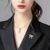 Broche de Laço Exquisito Simples Estilo Coreano Cheio de Zircônia Pequeno Versátil Elegante Alfinete Alta Costura Moda Corsage para Roupa