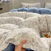 Juego de Cama de Gasa de Doble Capa Clase A de Cuatro Piezas, Muy Hermoso Juego Individual de Tres Piezas para Dormitorio