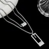 Corrente de Suéter Empilhada de Camada Dupla, Estilo Longo, Alto Padrão, Elegante e Versátil, Colar Longo para Outono e Inverno, Acessórios de Nicho para Mulheres no Atacado