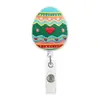 Porta-credencial retráctil de fácil extracción para cruzar fronteras, Huevo de Pascua de fieltro, Carrete retráctil de fácil extracción, Pinza de cocodrilo, Regalo médico