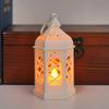 Linterna de Viento Hexagonal Luminosa Retro Europea Portavelas Digital LED Luz de Vela Decoración para el Hogar en Fiestas Pequeños Adornos