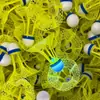Pelota de bádminton luminosa a prueba de viento y brillante, ultraduradera e irrompible, pelota de plástico de nylon fluorescente para exteriores con luces