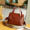 2026 Bolso Nuevo de Piel de Vaca Pura para Mujer Bolso de Mano de Gran Capacidad Doble Capa Bolso Cruzado de Cuero Genuino Bolso de Hombro Simple Casual para Mujer