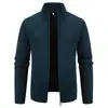 2026 Novo Comércio Exterior Masculino Gola Alta Suéter com Plus Velvet Tricô Marca Tendência Moda Casual Cardigan de Tricô Roupa Externa Masculina