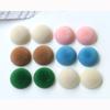 Parche de media pastilla de felpa con flocado de color coreano, accesorios de resina para bricolaje, pendientes, pinza para el cabello, funda de teléfono, material al por mayor