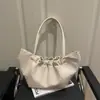 Bolsa Tote Feminina de Ombro Único, Texturizada, Casual e Simples, Novo Estilo 2026, Plissada, para o Trabalho, Grande Capacidade, Estética Retrô