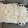 Pijamas de manga larga de primavera y otoño para mujer, de algodón con nubes y tela arrugada, estilo princesa dulce, estilo japonés, ropa fresca para el hogar.