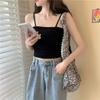 Camisola Curta Plissada de Verão que Mostra o Umbigo, Roupa Íntima Feminina, Estilo Coreano com Efeito Emagrecedor e Costas Bonitas, Top Base para Mulheres