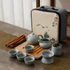 Juego de Té de Viaje al por Mayor Práctico Ceremonia del Té al Aire Libre Tetera de Cerámica Juego Completo Portátil Pequeño Regalo