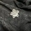 Anillo Imitación Plata Vieja Estilo Antiguo Estilo Étnico Hecho a Mano Plata Miao Bordado DIY Anillo Bordado Viejo Base Accesorios Molde Vacío
