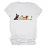 Amazon eBay Tienda Independiente Linda y Divertida Versátil para Mujer Perro Salchicha Fantasma Cuello Redondo Manga Corta Camiseta