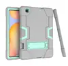 Adequado para Samsung Tab A7 2020 T500 capa de tablet de silicone à prova de choque de cor contrastante suporte de PC T505 capa protetora