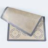 Esterilla para hornear de doble círculo gris, gruesa, resistente a altas temperaturas, de fibra de vidrio y silicona, ideal para uso doméstico.