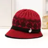 Gorro de Lana Grueso Cálido Nuevo Otoño Invierno para Mujer Protección contra el Frío Protección para los Oídos Gorro Tejido para Madres de Mediana Edad y Mayores Gorro con Forro de Terciopelo para Señoras Mayores