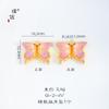 Pu Zuojiu não desbota ouro acessórios diy pingente de borboleta colorido dupla face pingente binaural colar corrente de suéter feminino