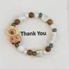 Pulsera de Cerámica de Jingdezhen, Regalo de Estilo Chino Tradicional, Tejida a Mano, Fresca y Versátil para Niñas, Nueva Pulsera de Hilo de Cerámica Estilo Chino