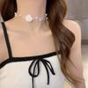 Nicho colar Camélia multicamadas pérola colar feminino noiva dama de honra clavícula corrente pescoço acessórios três camadas pescoço cinta fada