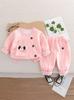 Conjunto para Bebê Menina Recém-Nascido e Criança Pequena Roupas Primavera & Outono 2025 0-6 Anos Conjunto Casual de Moletom Infantil Conjunto de Duas Peças Estilo Ocidental 3