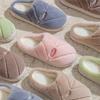 Pantuflas de Algodón Peludo para Mujer, Uso Exterior Otoño e Invierno, Suela Gruesa, Uso en Casa, Calientes, Forradas de Felpa, Cómodas, Pantuflas para Dormitorio de Pareja, Pantuflas Postparto para Hombre