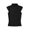 Nova camiseta de verão estilo americano para mulheres, gola alta curta, manga curta, estilo "garota apimentada", top cropped, acinturado, slim fit, justo que valoriza a silhueta