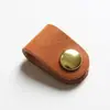 Hebilla de almacenamiento para cable de auriculares de cuero de vaca de primera capa, regalo, enrollador de cuero, actividad, práctico, pequeño regalo