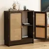 Armário de Armazenamento para Roteador Sem Fio de Rattan Armário Decorativo Rack de Armazenamento Caixa de Baixa Corrente Conjunto de Tomadas Caixa de Armazenamento para Cabo de Rede de Set-Top Box