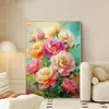 [Tela de Algodón Importada] Bordado de Punto de Cruz con Motivos Florales que Simbolizan Riqueza y Buena Fortuna, Adecuado para Sala de Estar Moderna, Kit de Materiales de Punto de Cruz Hecho a Mano
