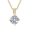 Colar de Prata de Lei S925 com Moissanita Redonda Fashionable de Luxo Leve para Mulheres, Popular no Xiaohongshu, Acessório Único, Corrente para Clavícula Atacado