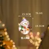 Luzes de Natal de Ventosa LED Formato de Boneco de Neve e Velhinho Luzes Decorativas para Janela Luzes de Natal Adereços de Atmosfera Festiva Luzes de Ventosa