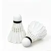 Fábrica de Badminton OEM customizado vendas diretas petecas sem marca para treinamento profissional, competição e uso recreativo, feitas de pena de ganso, duráveis e estáveis