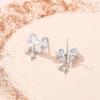 Tichiya tiro real luxo leve brincos de pino de laço de prata esterlina 925 embutidos com diamantes de alta qualidade temperamento feminino brincos de nicho populares