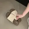 Chanclas Estilo Francés para Mujer, Calzado de Verano para Exteriores, Zapatos de Playa para Vacaciones, Nuevas Sandalias Planas Casuales de Punta Abierta Antideslizantes