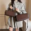 Cross2026 Otoño Nuevo Retro Estilo Coreano Gamuza Bolso Boston Textura Simple de Mano Hombro Cruzado