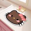 Temu lindo tapete absorbente de tierra de diatomeas con dibujos animados de HelloKitty para escurrir, para encimera de cocina, de secado rápido, antideslizante, tapete para comedor