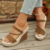 Nuevas Chanclas de Plataforma de Cuña Impermeables de Suela Gruesa de Talla Grande para el Verano 2026, Sandalias de Plataforma de Tacón Alto de Moda de Doble Uso