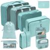 Set de Bolsas de Almacenamiento para Viaje, Set de 11 Piezas para Viajes de Negocios, Bolsas de Almacenamiento con Cordón para Ropa, Bolsas de Almacenamiento Plegables de Malla para Maquillaje y Artículos de Tocador