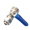 Válvula de Esfera de Torção Rápida Latão Porca de Travamento Galvanizada Travamento Purificador de Água Pequena Válvula de Esfera Conexão de 1/4 para Mangueira de Ar PU de 6 8 10 mm