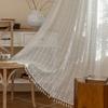 Cortina Le Xuan Show Estilo Nórdico Ins Encaje Blanco Día de San Valentín Cortina Decoración de Boda al Aire Libre Cortina de Dormitorio sin Perforaciones