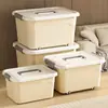 Caja de almacenamiento rodante, contenedor de almacenamiento de plástico de gran capacidad para uso doméstico, ideal para organizar ropa, bocadillos, juguetes y como cesta de almacenamiento para el coche