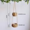 Cesta colgante de flores de paja hecha a mano Pastoral para colgar en la pared Plantación verde Maceta para flores carnosas Arte de la personalidad Cesta colgante de sauce multicapa