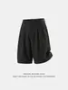Shorts de traje a rayas retro americano, pantalones finos de verano de longitud media, holgados y sencillos, shorts casuales plisados hasta la rodilla
