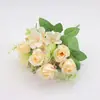 Simulação Única Multi-cabeça Buquê de Rosas Decoração de Casamento Flores Artificiais Foto Fotografia Arranjo Adereços Flores Falsas