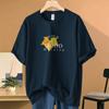 Playera de Algodón Pesado de 260g para Mujer de Manga Corta Verano Trendy Top Holgado Algodón Manga Media Playera Nicho Sentido de Alta Gama