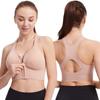 Novo sutiã esportivo com zíper frontal sem fio push up à prova de choque para yoga corrida calcinha feminina sem costura colete modelador